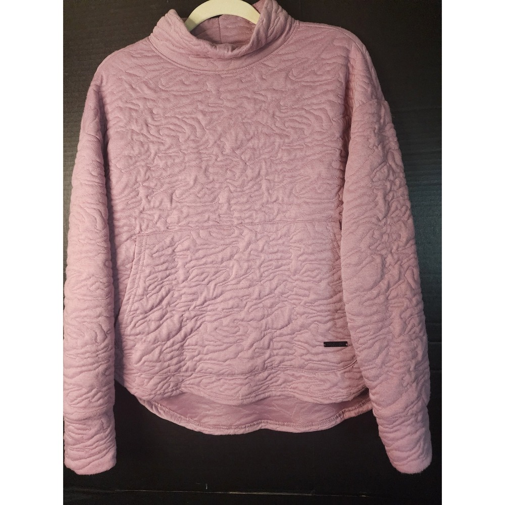 Nine West Active Womens Pink Quilted Funnel Neck Pullover Sweatshirt Medium